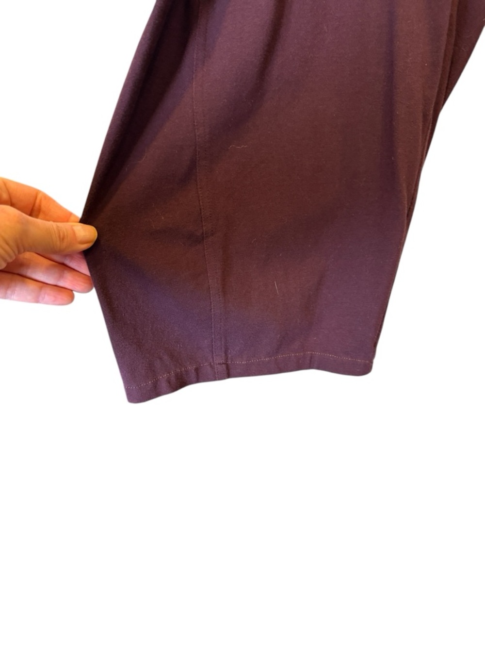 Eileen Fisher Women’s Burgundy Lagenlook Minimalist Organic Cotton Capris sz XL - Picture 4 of 11